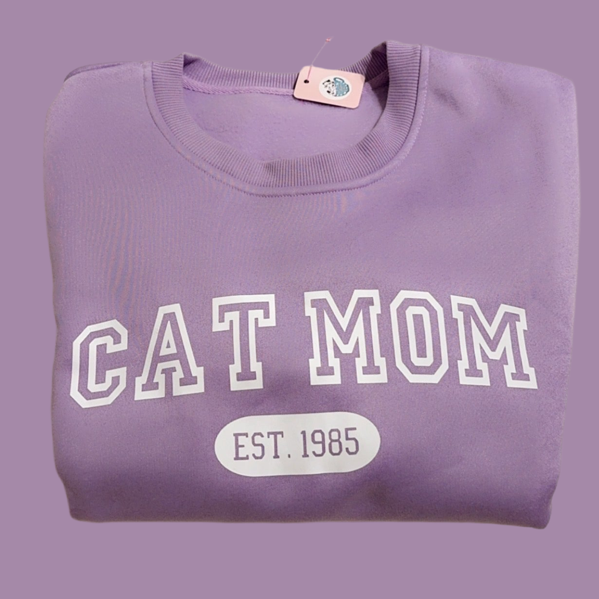Cat Mom Lavender Sweatshirt