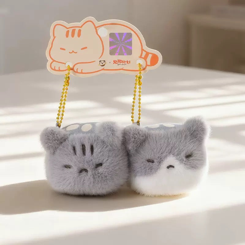 Duo Plush Cat Keychain