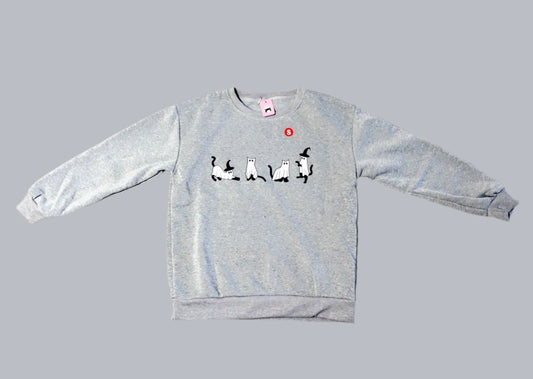 Halloween Cats Grey Sweater