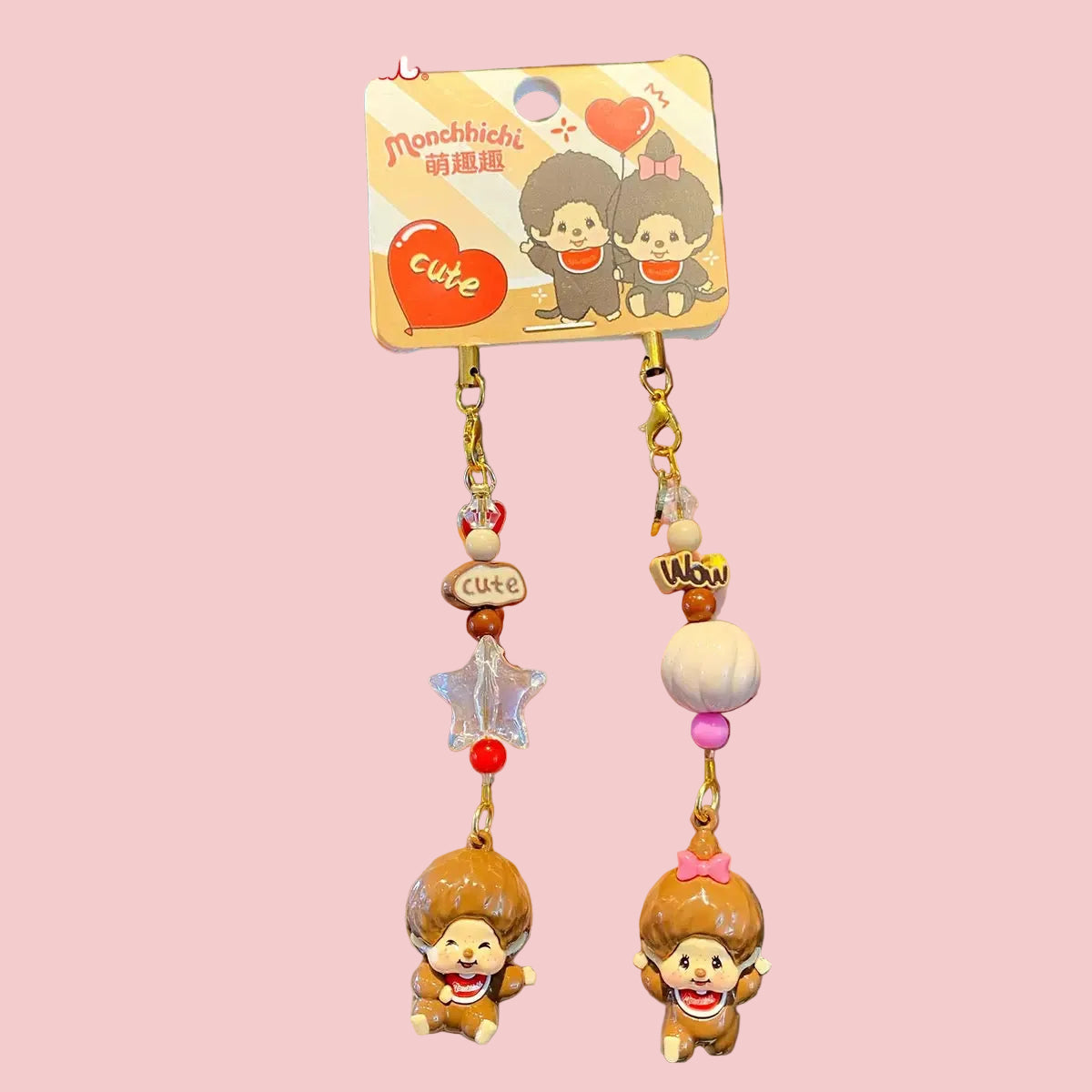Monchichi Duo Phone Charm Keychain