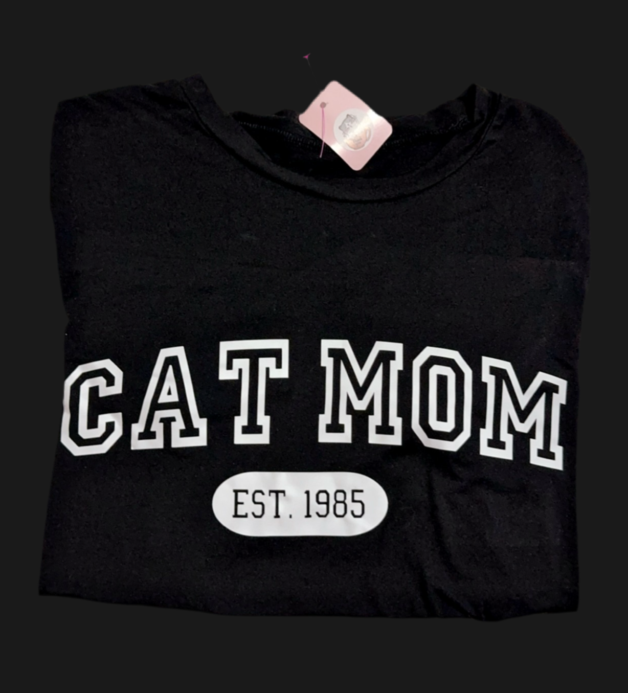 Cat Mom T-Shirt (Black)