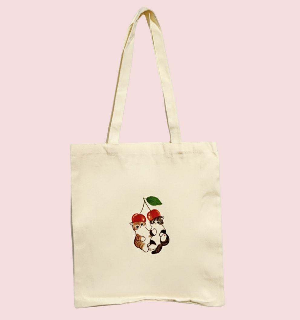 Tote bag Cherry Cats