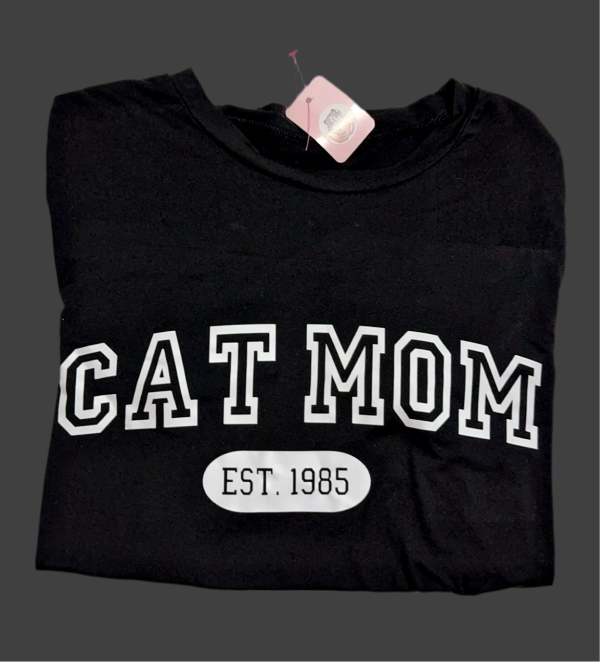 Cat Mom T-Shirt (Black)