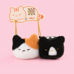 Duo Plush Cat Keychain