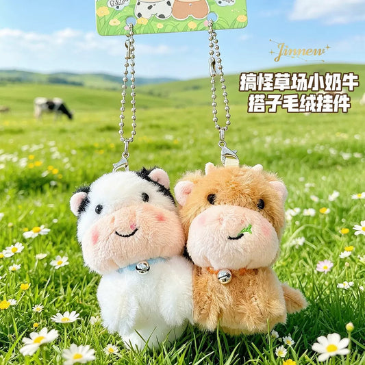 Duo Plush Cow Horse Keychain