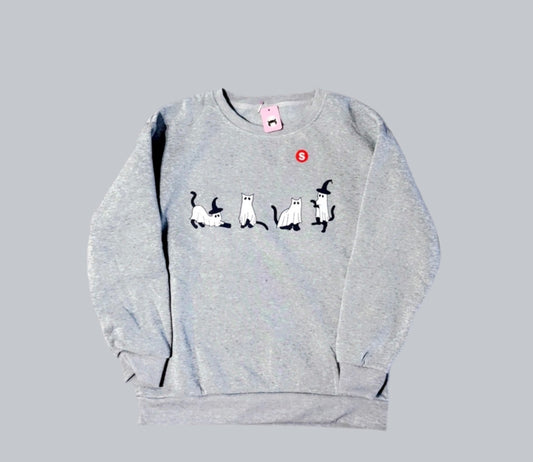 Halloween Cats Grey Sweater