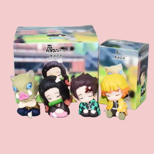 Demon Slayer Figurine Tanjiro Nezuko Zenitsu inoskue Blind Box