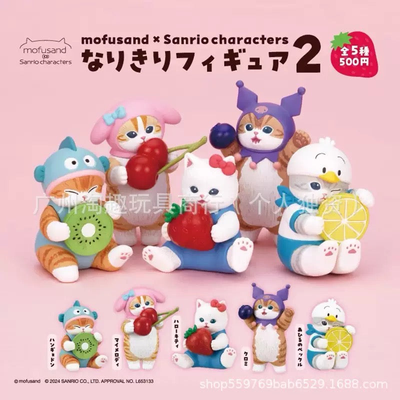 Mofusand Sanrio Hello Kitty My Melody Kuromi Figurine Blind Box
