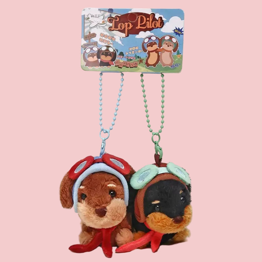 Duo Plush Keychain Dog Set