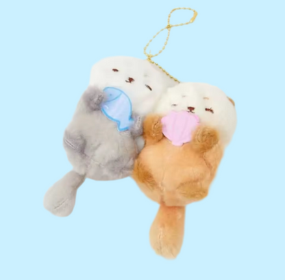 Duo Otter Plush Magnetic Keychains