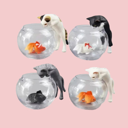 Japanese Cat in a Fish Bowl Figurine Blind Box