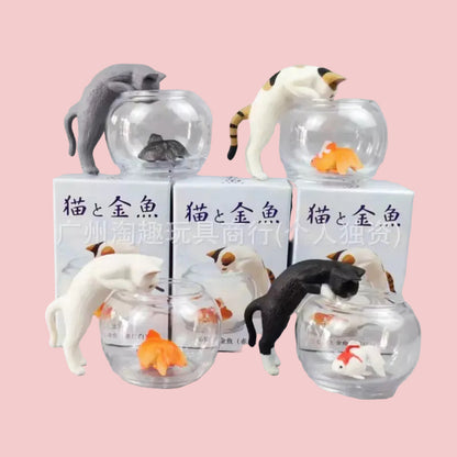 Japanese Cat in a Fish Bowl Figurine Blind Box