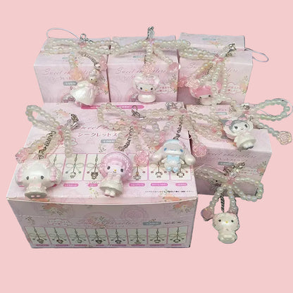 Sanrio My Melody Kuromi Hello Kitty Cinnamoroll Bow Keychain Blind Box