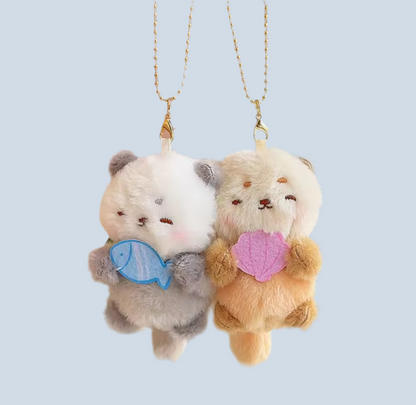 Duo Otter Plush Magnetic Keychains