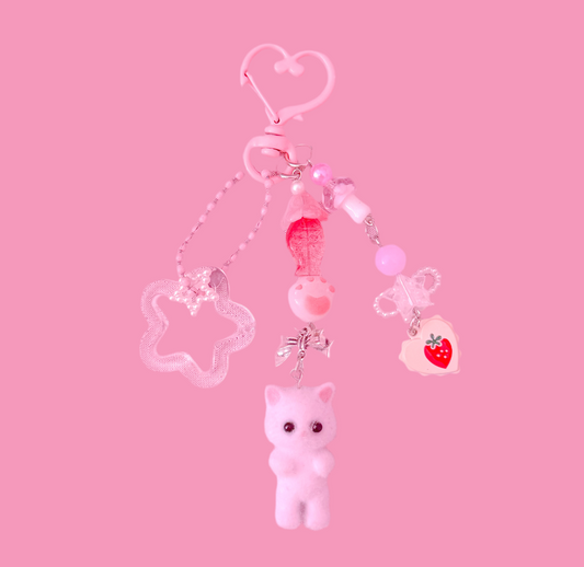 Calico Critters Cat Keychain
