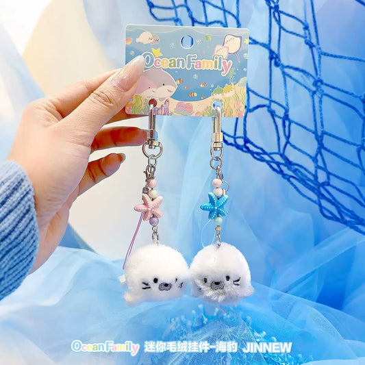 Duo Plush Aquatic Animal Keychain