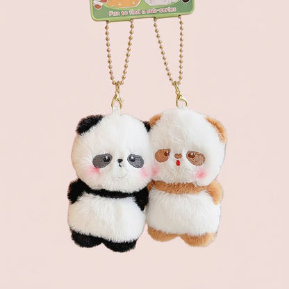 Panda Duo Plush Keychain