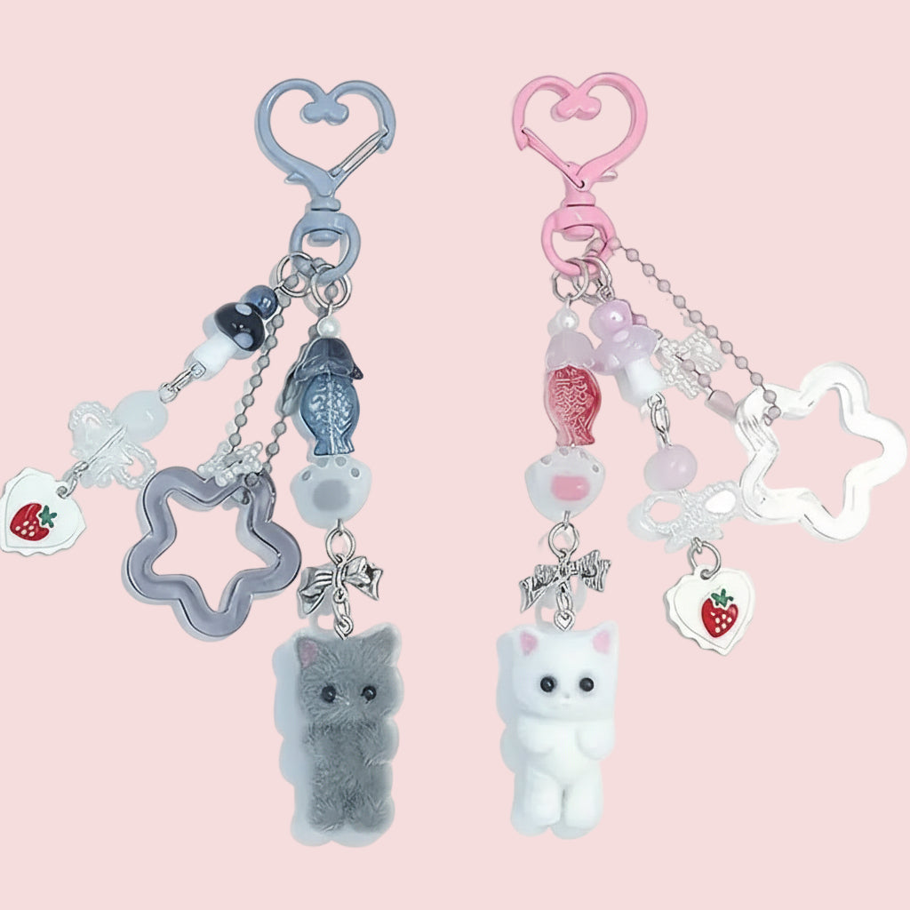 Calico Critters Cat Keychain