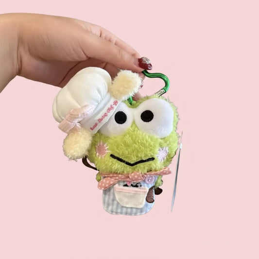 Authentic Sanrio Chef Keroppi Plush Keychain