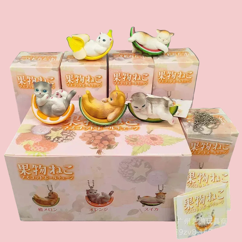 Japanese Cat in Fruit Keychain Blind Box