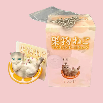 Japanese Cat in Fruit Keychain Blind Box